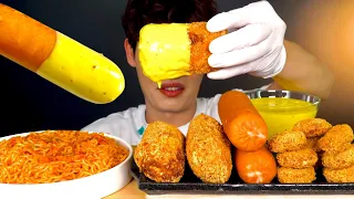 ASMR 매콤한쫄면🔥 통치즈 돈까스 빅사이즈 소세지 미니돈까스 먹방~! Spicy Noodles With Cheese Pork Cutlet Big Sausage MuKBang~!