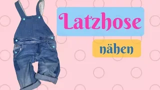 Jeans Latzhose für Kinder aus alter Jeans selber nähen- Nähanleitung mit kostenlosem Schnittmuster