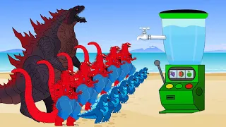 What If Team SPIDER GODZILLA, SHARKZILLA, DINOSAUR, CROCOZILLA Play Fruit Slot Machine | KD Godzilla