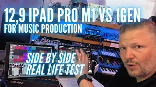 12,9 iPad Pro M1 VS 1 Gen - music production apps side by side test