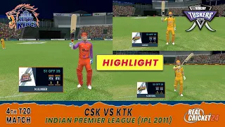 CSK vs KTK Indian Premier League 2011 T20 Match || Real Cricket™ 24 || Highlights