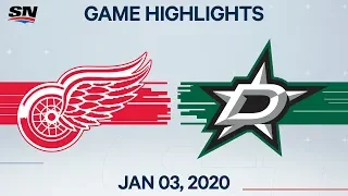 NHL Highlights | Red Wings vs Stars - Jan. 03, 2020