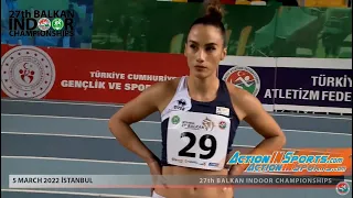 Natalia Christophi silver metal on 60 m hurdles, at 27th Balkan Indoor Championships, 5 March 2022