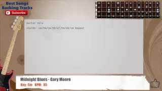 🎻 Midnight Blues - Gary Moore Bass Backing Track with chords and lyrics