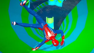 GTA 5 Epic Water Slide Ragdoll: A Spiderman Fail Compilation of Funny Moments