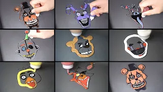 Five Nights At Freddy's The Twisted Ones Pancake Art - Freddy, Foxy, Bonnie, Chica, Fazbear, Puppet