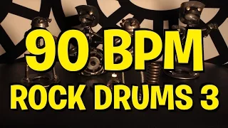 90 BPM - Rock Drums 3 - 4/4 Drum Track - Metronome - Drum Beat