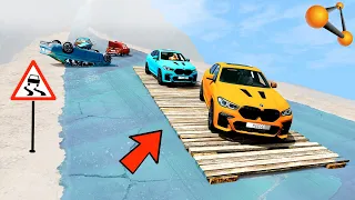 АТТРАКЦИОН СМЕРТИ! СПУСК НА САНКАХ ПО ЛЕДЯНОЙ ДОРОГЕ!! - BeamNG.drive Multiplayer (BeamMP)