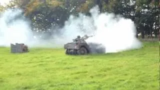 Pickering 2012 ww2 re-enactment troops using a rolling smoke screen