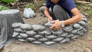 Very Cool Cement Ideas - Garden Decoration with Aquarium, Flower Pot, Table and Chair all in one