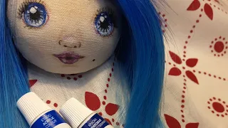 Лицо текстильной куклы. Часть1.