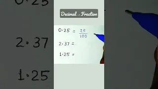 दशमलव को भिन्न में कैसे बदलें। #decimal #fraction #shorts #EducationWar