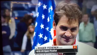 Us open 2015 final Federer Djokovic ceremony