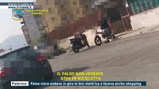 Palermo - Falso cieco andava in giro in bici elettrica e faceva anche shopping