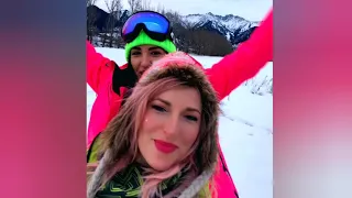 Моя сестра зажигает на горных лыжах! My sister is skiing! GoPro 9 Hero 4К