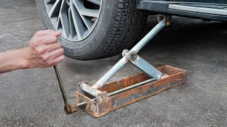 Easy to lift your car with homemade scissor jack | How to DIY scissor lift