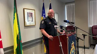 Regina police chief addresses media after officer charged with assault