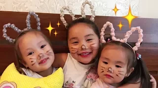 Мама красит нас в зайчиков 🐰 А мы придумали для вас сказку! 😊