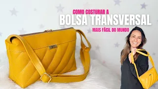 Como Costurar uma bolsa Transversal Fácil e linda - Costura passo a passo DIY