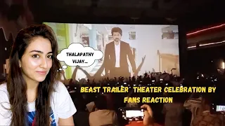 Beast Trailer - Theater Celebration Fans Reaction | Thalapathy Vijay | Rachel Reacts