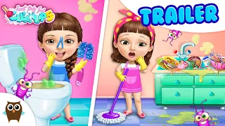 Learn Cleaning 🧹 Sweet Baby Girl Cleanup 5 | Fun Care Game 💙 TutoTOONS