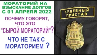 Мораторий на взыскание долгов 2022 | Почему мораторий называют "сырым"? Что с ним не так?