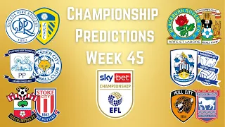 Championship Predictions- Week 45