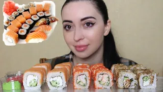 БАБУШКА И ПОПРАШАЙКА / СУШИ РОЛЛЫ MUKBANG Ayka Emilly