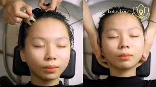 Asmr massage for deep sleep! Asmr Hair Wash & Head Massage at Phuong Thu Spa