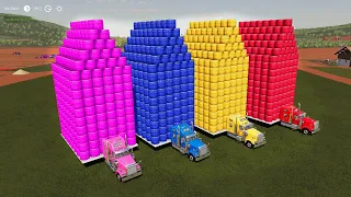 +600 BALE AUTO LOADER TRUCKS and COLORED GRASS BALES! ! Farming Simulator 19: