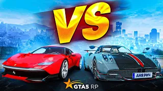 PAGANI HUAYRA ROADSTER VS FERRARI DEBORAH В GTA 5 RP! КАКАЯ МАШИНА КРУЧЕ?!