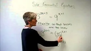 algebra 2 solve exponential equations with like bases