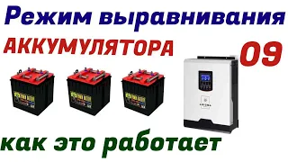 СЭС 24 Вольта. Режим выравнивания АКБ (Е 9). Солнечная панель нет мощности.