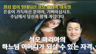 성모 마리아께서 하느님의 어머니가 되실 자격이 있다는 근거는 무엇인가?/ 한국 교회의 수호자, 원죄 없이 잉태되신 동정 마리아 대축일/ 전삼용 요셉 신부/ 2022 12 08