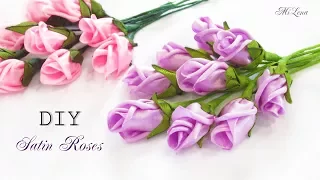 РОЗЫ ИЗ ЛЕНТ, МК / DIY RIBBON ROSES