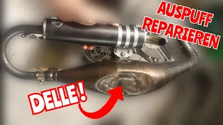 ZWEITAKT AUSPUFF REPARIEREN | ausbeulen mit Druckluft und Hitze | Lilo Scooter Performance