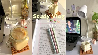 Study Vlog | realistic study vlog | exam prep📚✍🏻| coffee,writing,food |