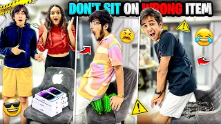 Don’t Sit On The Wrong Item 😂 Challenge | *Extreme funny Challenge *| Nidhi Parekh