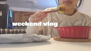 weekend vlog🧸: what I ate, trip to the library, skincare