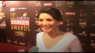 Sunny Leone In White Backless Gown @  Colors Screen Awards