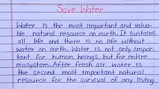 Essay on Save Water in English Paragraph on Save Water in English / Essay on Water Conservation