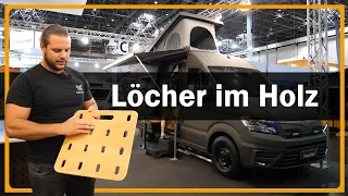 Multifunktionaler Busausbau mit hochwertigem Holz von CARGOCLIPS:Dein individueller Traum auf Rädern