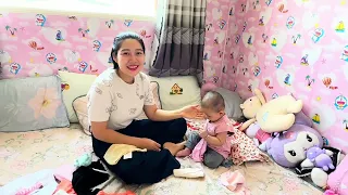 BA KHÁNH LÓNG NGÓNG TẮM CHO CON GÁI NHỎ- Milk được nhận quà Tết.