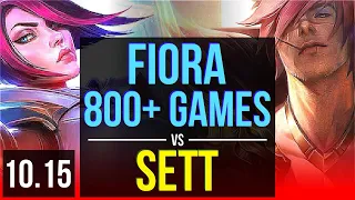 FIORA vs SETT (TOP) | 6 early solo kills, 800+ games, KDA 10/1/3, Triple Kill | KR Master | v10.15