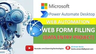 Power Automate Desktop : Data Entry Project with Web Form Filling Actions & Excel Automation