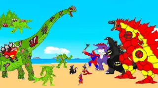 Rescue TEAM Godzilla & KONG From Team MOSASAURUS ZOMBIE, DINOSAUR : Who Will Win?|Godzilla Cartoon