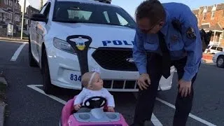 8-Month-Old Girl Gets Pulled Over By Police While 'Driving' Toy Car