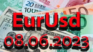 Курс евро доллар Eur Usd. Прогноз форекс 08.06.2023 евро доллар. Forex. Трейдинг с нуля.