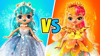 Wasser vs. Feuer: Element-Puppen und wie sie wachsen || 30 FUN DIYs 🔥💧