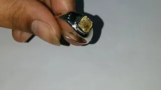 Pretty Yellow Sapphire Platinum Ring